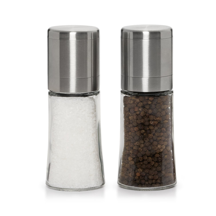 Kamenstein Elite Salt and Pepper Grinder Set with Free Spice Refills for 5 Years, Stainless